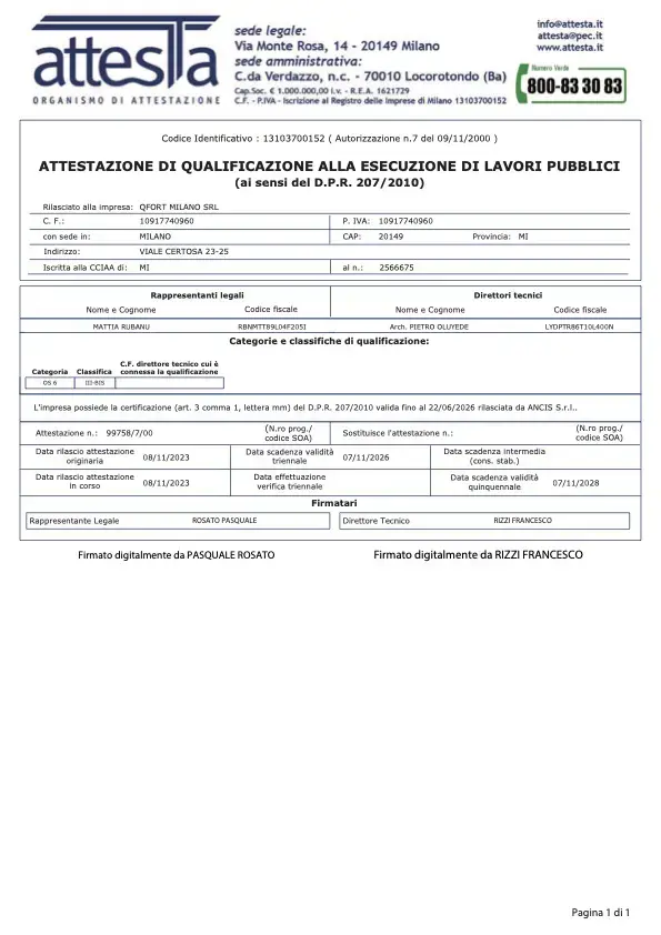 QFORT MILANO SRL_SOA